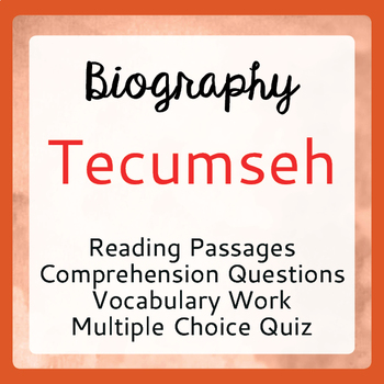 Preview of TECUMSEH Biography Informational Texts Activities Gr 7-9 PRINT and EASEL