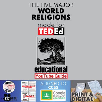 Preview of TED-Ed | The Five Major World Religions YouTube Video Guide Buddhism, Islam...