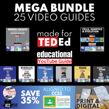Preview of TED-Ed YouTube Video Guide Bundle | 25 Video Guides | SAVE 35%