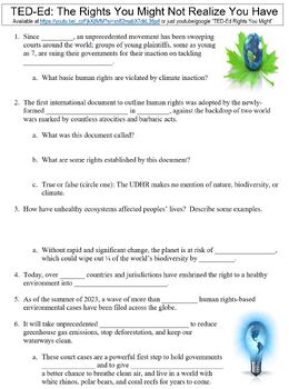 Preview of TED-Ed worksheet: The Rights You Might Not Realize You Have