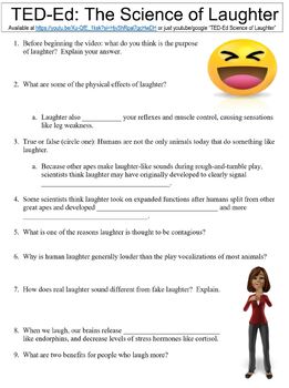 Preview of TED-Ed worksheet: The Science of Laughter