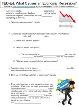 Preview of TED-Ed worksheet: What Causes an Economic Recession?