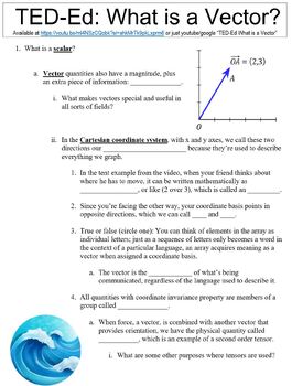 Preview of TED-Ed worksheet: What is a Vector?