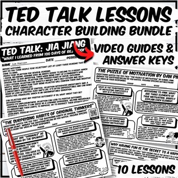 Preview of TED Talk Character Lesson Bundle | 10 Lessons | SEL