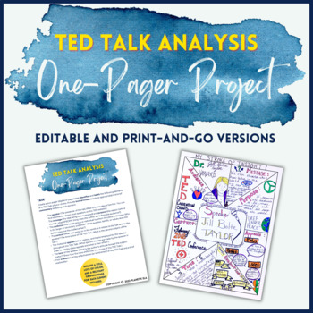 Preview of TED Talk Analysis One-Pager Project