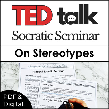 Preview of TED Talk Discussion on Stereotypes, Chimamanda Adiche in PDF, GOOGLE, & Easel
