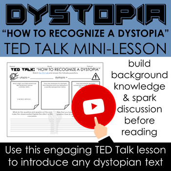 Preview of TED Talk: Engaging Introduction to Dystopia - For Any Dystopian Book/Story