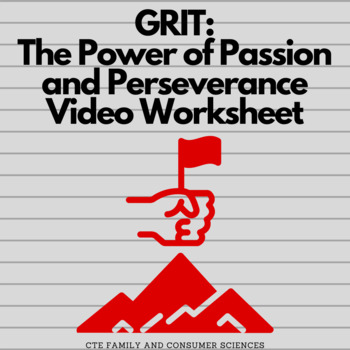 Preview of GRIT: The Power of Passion and Perseverance Video Worksheet