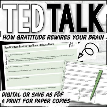 Preview of How Gratitude Rewires Your Brain TED Talk Lesson