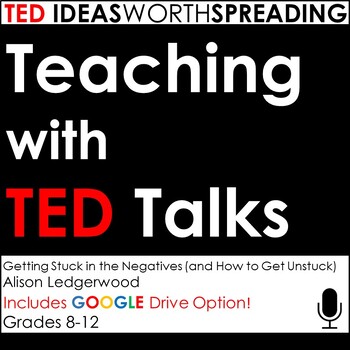 Preview of TED Talk Lesson (Getting Stuck in the Negatives) with Google Drive Option