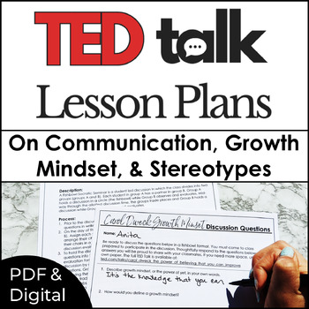 Preview of TED Talk Lesson Plans for Powerful Discussions, Growth Mindset, Communication +