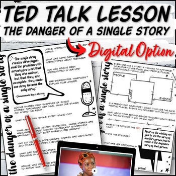 Preview of The Danger of a Single Story TED Talk Lesson