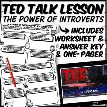 Preview of The Power of Introverts by Susan Cain TED Talk Lesson
