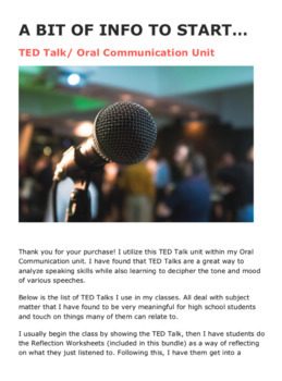 TED Talk / Oral Communication / Public Speaking Unit | TpT