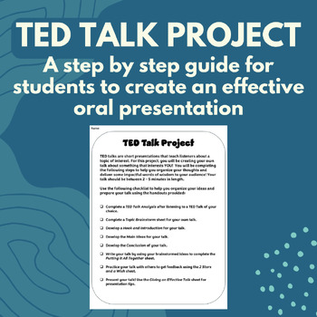 Preview of TED Talk Oral Presentation - Public Speaking Project