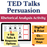 TED Talk Reading and Writing Rhetorical Analysis Activitie