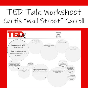 Preview of TED Talk: Stock Market (Distance Learning Friendly)