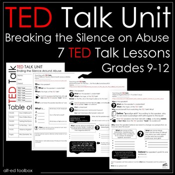 Preview of TED Talk Unit - 7 Talks about Ending the Silence on Abuse