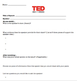 TED Talk Worksheet