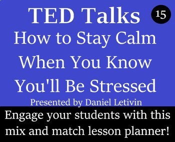 Preview of TED Talk Worksheet and Activity Pack - 15 - How to Stay Calm