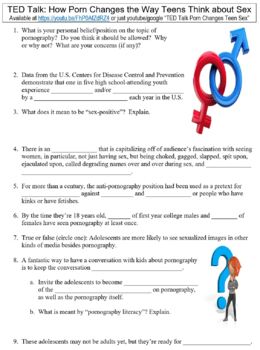 260px x 350px - TED Talk worksheet: How Porn Changes the Way Teens Think About Sex