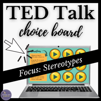 Preview of TED Talks About Stereotypes Digital Listening & Writing Choice Board Activity