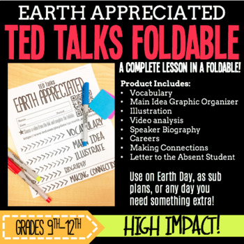 Preview of TED Talks Foldable: Earth Appreciated