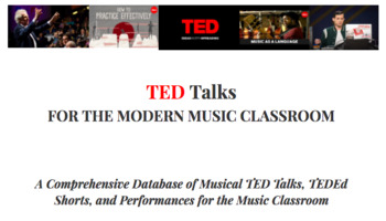 Preview of Music TEDTalks-Link Database & Student Worksheet-Music Sub Plans