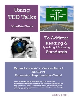 Preview of TED Talks for Informational Speaking/Listening & Reading Skills
