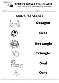 TEDDY'S SHOW & TELL: SHAPES- 'Match the Shapes' Worksheet