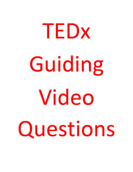 Preview of TEDx - Media Literacy Video Questions