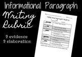 TEEE Paragraph Rubric- 2 Evidence and 2 Elaboration