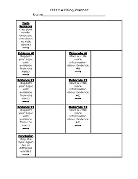 TEEEC 3rd 4th Grade Writing Planner by Sweet Sunshine and Happiness