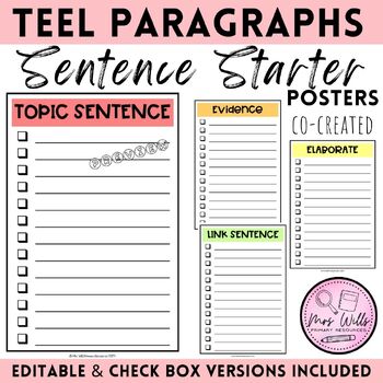 teel essay sentence starters