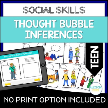 Preview of TEEN Thought Bubble Social Inferences & Problem Solving Scenarios Speech Therapy