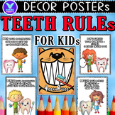 TEETH RULES for Kids Knowledge Poster Cartoon Classroom De