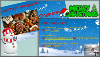 Preview of TEFL ESL Middle School High School - "Christmas" Topic Lesson BIG PPT!