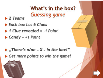 Preview of TEFL ESL Middle School High School Game - What's in the box?