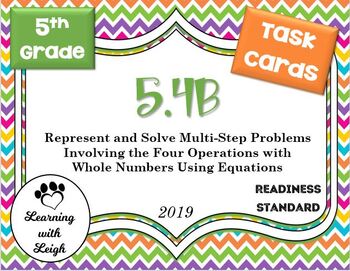 Math TEK 5 4B Represent Solve Multi Step Problems Using Equations