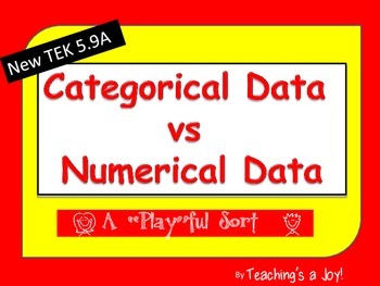 Preview of TEK 5.9A Categorical Data vs Numerical Data:  A "Play"ful Sort