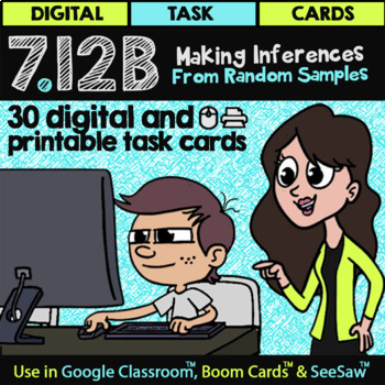 Preview of TEK 7.12B Inferences From Random Samples for Google Classroom™ & Boom Cards™