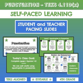 Preview of TEKS 4.11D(x) Punctuation - Self-Pacing Slides | 4th Grade Writing