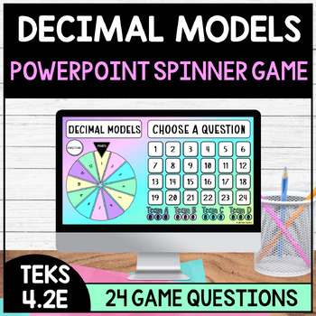 Preview of TEKS 4.2E Decimal Models PowerPoint Spinner Show Game