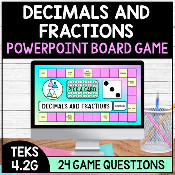 Preview of TEKS 4.2G Relate Decimals to Fractions PowerPoint Show Board Game