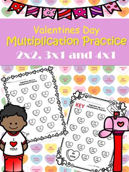 Preview of TEKS 4.4C & 4.4D : Upper level Valentines Day Multiplication Practice