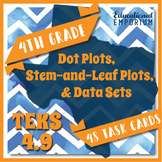 TEKS 4.9 Task Cards ⭐ Dot Plots, Stem-and-Leaf Plots, and 