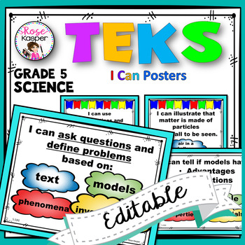 TEKS 5th Grade Science I Can Statements by Rosie's Resources | TpT