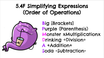 Preview of TEKS 5.4F Simplifying Expressions (Order of Operations)
