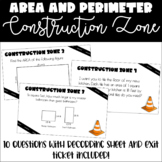 TEKS 5.4H | Area and Perimeter Construction Zone Activity 