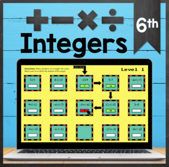 Preview of TEKS 6.3D ✩ FREE ✩ Integers Operations ✩ Google Sheets Maze Activity